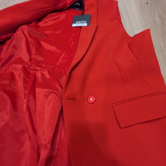 GSTQ Ultimate Sleeveless Luxury Blazer NWT - Size XL - Cherry Valentine Red - Picture 8 of 8
